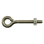 MIDWEST FASTENER Eye Bolt 1/4"-20, 20 in Shank, Stainless Steel, 10 PK 52325